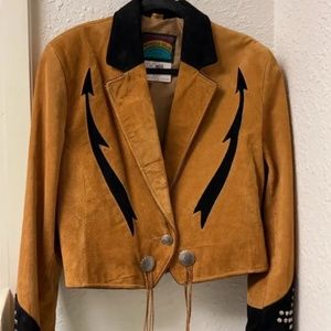 Vintage Pioneer Wear 100% Leather W/ Suede Rodeo/Western WomenJacket Made In USA